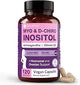 Myo-inositol y D-Chiro Inositol Mezcla 40:1 + Vitamina D3 + Ashwagandha – Cápsula vegana – Equilibrio hormonal y apoyo ovárico saludable para mujeres