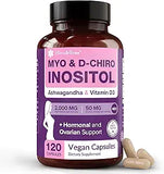 Myo-inositol y D-Chiro Inositol Mezcla 40:1 + Vitamina D3 + Ashwagandha – Cápsula vegana – Equilibrio hormonal y apoyo ovárico saludable para mujeres
